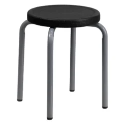 Emma And Oliver Stackable Stool With Silver Powder Coated Frame -Home office GUEST 5e04ef43 cfcb 4790 a9ce 4eb042bdbde3