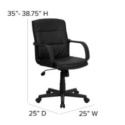 Emma And Oliver Mid-Back Black LeatherSoft Swivel Task Office Chair With Arms 11 Emma And Oliver Mid-Back Black LeatherSoft Swivel Task Office Chair With Arms -Home office GUEST 5f9e5321 c183 4d9e 9230 37089299e7d4