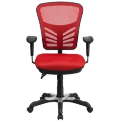 Emma And Oliver Mid-Back Mesh Triple Paddle Swivel Ergonomic Office Chair With Adjustable Arms -Home office GUEST 5fa7e889 108d 45df b24f c82054edac98
