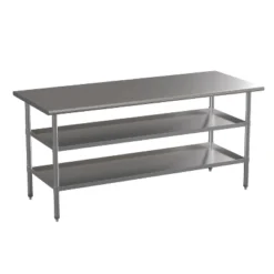 Emma And Oliver NSF Certified Stainless Steel 18 Gauge Work Table With 2 Undershelves -Home office GUEST 600d1565 e75a 4a66 8f4f a035694eb7d6