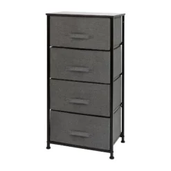 Emma And Oliver 4 Drawer Vertical Storage Dresser With Wood Top & Fabric Pull Drawers -Home office GUEST 605436fc 02cf 457f b08d 929250c8b325