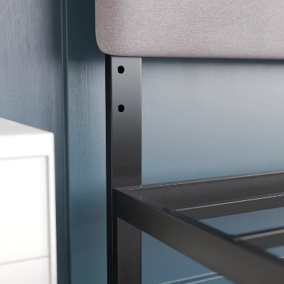 Emma And Oliver Modern Upholstered Headboard With Horizontal Line Stitching And Adjustable Height Rails 5 Emma And Oliver Modern Upholstered Headboard With Horizontal Line Stitching And Adjustable Height Rails - Image 5