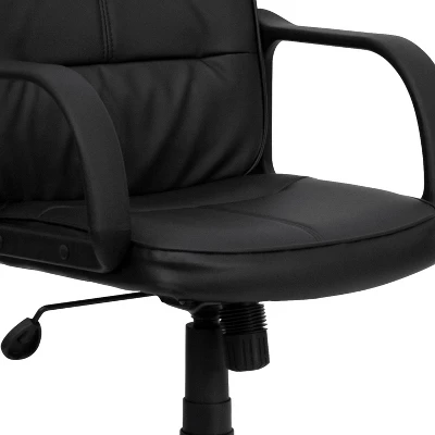 Emma And Oliver Mid-Back Black LeatherSoft Swivel Task Office Chair With Arms 5 Emma And Oliver Mid-Back Black LeatherSoft Swivel Task Office Chair With Arms - Image 5