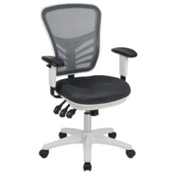 Emma And Oliver Mid-Back Mesh Triple Paddle Swivel Ergonomic Office Chair With Adjustable Arms -Home office GUEST 6133794d c274 4991 88ea ccadaa7ecbaa