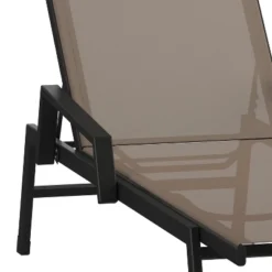 Emma And Oliver Textilene Adjustable 5 Position Patio Chaise Lounge With Armrests And Metal Frame -Home office GUEST 61aa934d ffb9 4261 a128 aa463b688dcc