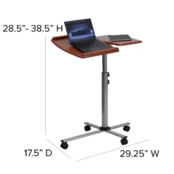 Emma And Oliver Cherry Angle And Height Adjustable Mobile Laptop Computer Table -Home office GUEST 62052c45 702b 41da acd3 3b082843cc5d