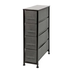 Emma And Oliver 4 Drawer Vertical Slim Storage Dresser-Wood Top & Fabric Pull Drawers 20 Emma And Oliver 4 Drawer Vertical Slim Storage Dresser-Wood Top & Fabric Pull Drawers -Home office GUEST 62178768 ca06 494f 9fbf 3cac1247ac9f