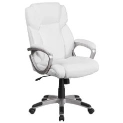Emma And Oliver Mid-Back Leather Executive Swivel Office Chair With Padded Arms -Home office GUEST 626ab92d 5df2 49e4 9b4e 358bc4618253