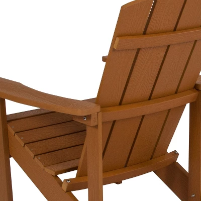 Emma And Oliver 2 Pack Outdoor All-Weather Poly Resin Wood Adirondack Chairs 5 Emma And Oliver 2 Pack Outdoor All-Weather Poly Resin Wood Adirondack Chairs - Image 5