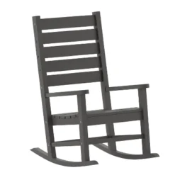 Emma And Oliver Set Of 2 Contemporary Rocking Chairs, All-Weather HDPE Indoor/Outdoor Rockers -Home office GUEST 62afdc6b d206 4234 9a55 8f47e1b7bacd