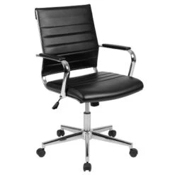 Emma And Oliver Mid-Back LeatherSoft Ribbed Executive Swivel Office Chair - Desk Chair 26 Emma And Oliver Mid-Back LeatherSoft Ribbed Executive Swivel Office Chair - Desk Chair -Home office GUEST 63006d42 19cc 413e aae8 00668a972637