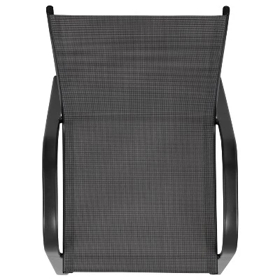 Emma And Oliver 5 Pack. Outdoor Stack Chair With Flex Comfort Material And Metal Frame 7 Emma And Oliver 5 Pack. Outdoor Stack Chair With Flex Comfort Material And Metal Frame - Image 7