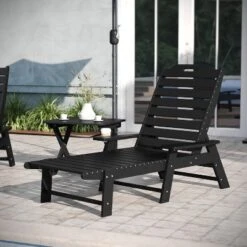 Emma And Oliver 3-Piece Indoor/Outdoor Set With 2 Poly Resin Adjustable Adirondack Loungers With Swivel Cup Holders And Folding Side Table -Home office GUEST 632fd172 1bc2 4ebb b2f6 c685950f9692