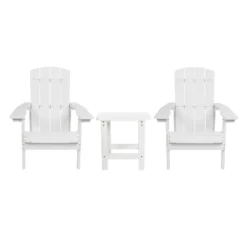 Emma And Oliver Three Piece Hammond Adirondack Style Conversation Set With Two Chairs And Matching Side Table For Indoor And Outdoor Use -Home office GUEST 636e1baf 9291 4309 abb3 f2a3367d44bc