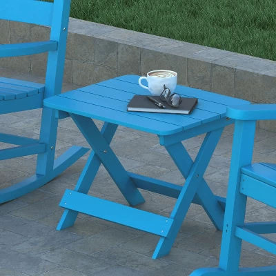 Emma And Oliver Portable Folding HDPE Adirondack Side Table For Indoor/Outdoor Use 3 Emma And Oliver Portable Folding HDPE Adirondack Side Table For Indoor/Outdoor Use - Image 3