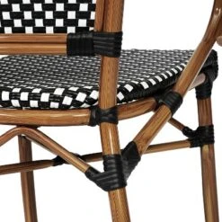 Emma & Oliver Soie Set Of Four Indoor/Outdoor Stacking Thonet Bistro Style Chairs With Arms, PE Rattan Seat And Bamboo Finished Metal Frame 27 Emma & Oliver Soie Set Of Four Indoor/Outdoor Stacking Thonet Bistro Style Chairs With Arms, PE Rattan Seat And Bamboo Finished Metal Frame -Home office GUEST 642ec64e 3956 4a0a 9a00 07fa02b189ef