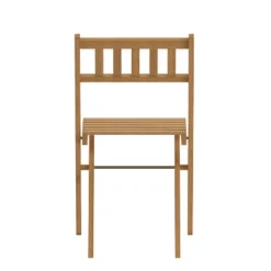Emma And Oliver Set Of 2 All Natural Weather Resistant Acacia Wood Folding Patio Bistro Chairs In A Natural Finish With Protective Teak Oil Layer -Home office GUEST 64624892 858e 4377 96de 04918efcd800