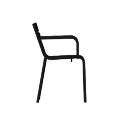 Emma And Oliver Powder Coated Steel Stacking Dining Chair With Arms And 2 Slat Back For Indoor-Outdoor Use -Home office GUEST 65a75c53 44bc 408e 9303 388b727c5b56