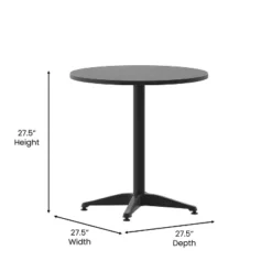 Emma And Oliver 27.5'' Round Aluminum Indoor-Outdoor Table With Base -Home office GUEST 65fabd35 b374 42d4 892a df5dc8e79816