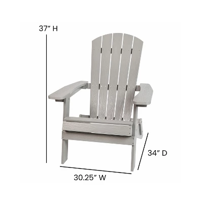 Emma And Oliver Set Of Two All-Weather Poly Resin Folding Adirondack Chairs For Indoor/Outdoor Use 8 Emma And Oliver Set Of Two All-Weather Poly Resin Folding Adirondack Chairs For Indoor/Outdoor Use - Image 8