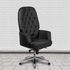 Emma And Oliver High Back Traditional Button Tufted Multifunction Swivel Ergonomic Office Chair