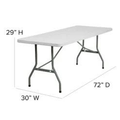 Emma And Oliver 6-Foot Granite White Plastic Folding Table - Banquet / Event Folding Table -Home office GUEST 69bca7c5 df85 4aa8 8210 af71512fcd42