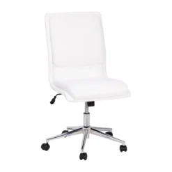 Emma And Oliver Modern Faux Leather Upholstered Mid-Back Home Office Chair With 5 Star Base And Pneumatic Seat Height Adjustment 9 Emma And Oliver Modern Faux Leather Upholstered Mid-Back Home Office Chair With 5 Star Base And Pneumatic Seat Height Adjustment -Home office GUEST 69c980f3 f164 4d9b 814d 9eacfb9371e2