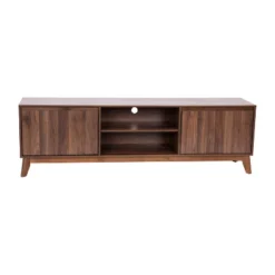 Emma And Oliver Mid-Century Modern Wooden TV Stand With Soft Close Doors, Shelf, Cord Management Hole And Tapered Legs 8 Emma And Oliver Mid-Century Modern Wooden TV Stand With Soft Close Doors, Shelf, Cord Management Hole And Tapered Legs -Home office GUEST 69edc3d6 4388 4872 8340 d9f2183245e4