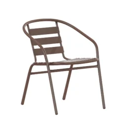 Emma And Oliver Metal Restaurant Dining Stack Chair With Aluminum Slats -Home office GUEST 6ab5a586 db08 4421 b46f b1bda61b30ae