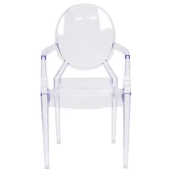 Emma And Oliver 4 Pack Oval Back Ghost Chair - Arms In Transparent Crystal - Stackable Side Chair -Home office GUEST 6c55f95d 00aa 447a 9a53 48d9fb0fa10e