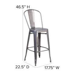 Emma And Oliver 30"H Clear Coated Indoor Counter Height Stool With Back -Home office GUEST 6c98d1f4 8616 40eb b755 44689e7cde28