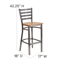 Emma And Oliver Clear Coated Ladder Back Metal Restaurant Dining Barstool -Home office GUEST 6d387875 9476 4c0b 93b7 83cd5151d648