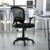 Emma And Oliver Mid-Back Designer Black Mesh Swivel Task Office Chair With Arms