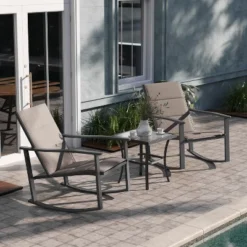 Emma And Oliver 3 Piece Outdoor Rocking Chair Patio Set With Flex Comfort Material And Metal Framed Glass Top Table 17 Emma And Oliver 3 Piece Outdoor Rocking Chair Patio Set With Flex Comfort Material And Metal Framed Glass Top Table -Home office GUEST 6e52246d 98ac 4fb0 8adf 21bcb8813591