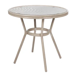 Emma & Oliver Massalia Indoor/Outdoor Bistro Style 31.5 In. Table With Textilene, Glass Top, And Bamboo Finished Metal Frame 20 Emma & Oliver Massalia Indoor/Outdoor Bistro Style 31.5 In. Table With Textilene, Glass Top, And Bamboo Finished Metal Frame -Home office GUEST 6e73f4e7 ec1b 459d 9b60 0970d5325b48