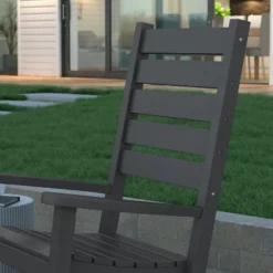 Emma And Oliver Set Of 2 Contemporary Rocking Chairs, All-Weather HDPE Indoor/Outdoor Rockers -Home office GUEST 6fac9cf4 cb0a 45fb 9fc4 4bc5ac73d3ed