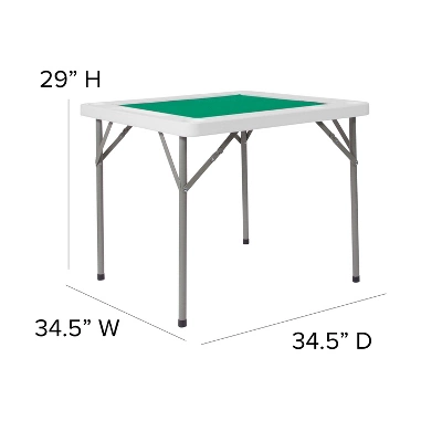 Emma And Oliver 34.5" Square 4-Player Folding Card Game Table With Green Felt And Cup Holders 2 Emma And Oliver 34.5" Square 4-Player Folding Card Game Table With Green Felt And Cup Holders - Image 2