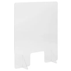 Emma And Oliver Acrylic Free-Standing Register Shield / Sneeze Guard With Pass-Through Opening -Home office GUEST 721f32ed 8e42 4a64 9a28 cb2ada623115