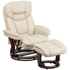 Emma And Oliver Multi-Position Recliner & Curved Ottoman With Swivel Wood Base -Home office GUEST 72ef1dc8 5767 43d4 8725 8af1b9d30a77
