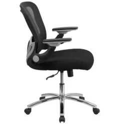 Emma And Oliver Mid-Back Black Mesh Swivel Ergonomic Office Chair - Height Adjustable Flip-Up Arms -Home office GUEST 73b1f720 21da 4734 a292 eec50dfd4a75