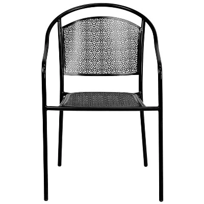 Emma And Oliver Commercial Grade 5 Pack Indoor-Outdoor Steel Patio Arm Chair With Round Back 9 Emma And Oliver Commercial Grade 5 Pack Indoor-Outdoor Steel Patio Arm Chair With Round Back - Image 9