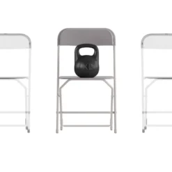 Emma And Oliver 4 Pack Of All-Weather, Extra Wide Contoured Plastic Folding Chairs With Metal Frame And 650 Lb. Static Weight Capacity -Home office GUEST 74145a80 11d6 4cc3 b5ea 15d3736a9fd3