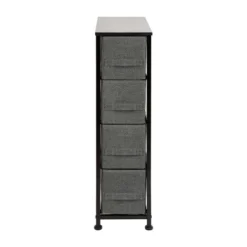 Emma And Oliver 4 Drawer Vertical Slim Storage Dresser-Wood Top & Fabric Pull Drawers 18 Emma And Oliver 4 Drawer Vertical Slim Storage Dresser-Wood Top & Fabric Pull Drawers -Home office GUEST 755df43a c498 4c39 929b 71d63a3d2254