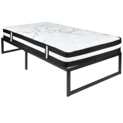 Emma And Oliver 14" Platform Bed Frame & 12" Mattress In A Box - No Box Spring Required -Home office GUEST 759ce271 130a 4a46 ae90 1144564cb4e0