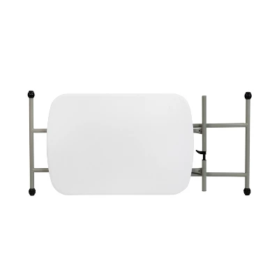 Emma And Oliver Height Adjustable Plastic Folding TV Tray/Laptop Table In Granite White 9 Emma And Oliver Height Adjustable Plastic Folding TV Tray/Laptop Table In Granite White - Image 9