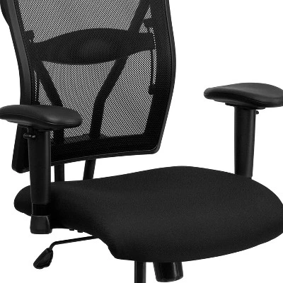 Emma And Oliver 400 Lb. Big & Tall Black Mesh Swivel Ergonomic Office Chair With Adjustable Arms 4 Emma And Oliver 400 Lb. Big & Tall Black Mesh Swivel Ergonomic Office Chair With Adjustable Arms - Image 4