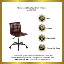 Emma And Oliver Home Office Armless Task Office Chair With Tufted Back/Seat -Home office GUEST 78a7c853 9a13 4458 ac13 62d90a744064