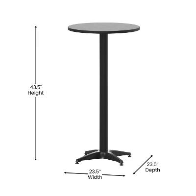 Emma And Oliver 23.25" Round Aluminum Indoor-Outdoor Bar Height Table With Flip-Up Table 5 Emma And Oliver 23.25" Round Aluminum Indoor-Outdoor Bar Height Table With Flip-Up Table - Image 5