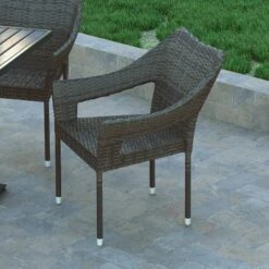 Emma And Oliver All-Weather Indoor/Outdoor Stacking Patio Dining Chairs With Steel Frame And Weather Resistant PE Rattan 15 Emma And Oliver All-Weather Indoor/Outdoor Stacking Patio Dining Chairs With Steel Frame And Weather Resistant PE Rattan -Home office GUEST 79419280 0844 4e0e bd60 ef17a70e7c20