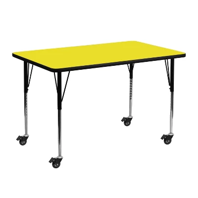 Emma And Oliver Mobile 24x48 Rectangle HP Laminate Adjustable Activity Table 4 Emma And Oliver Mobile 24x48 Rectangle HP Laminate Adjustable Activity Table - Image 4
